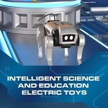 2 w 1 bezprzewodowy pilot zdalnego sterowania mechaniczny pies/kot DIY montaż zasilany energią słoneczną edukacyjna zabawka, losowe opakowanie w języku angielskim i chińskim