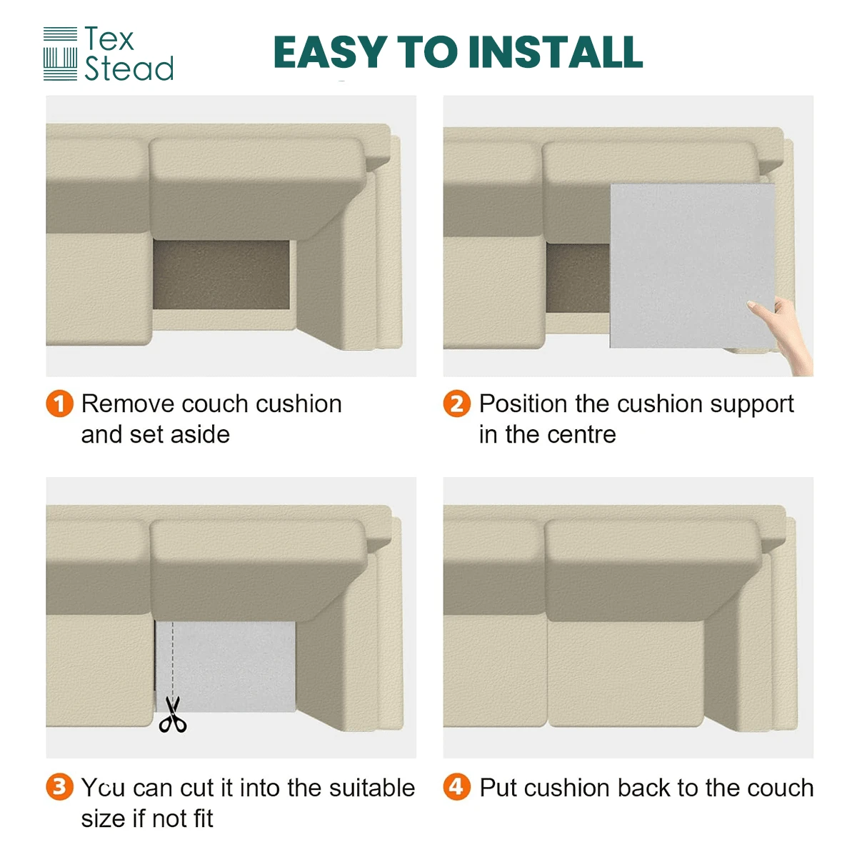 1 Pc Memory Foam Cushion Sag Repair Medium Density, Cushion Support