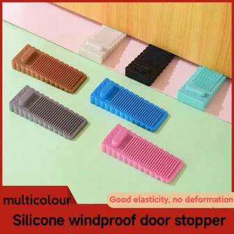 Creative Windproof Door Stopper, Anti Crash Wall Door Stopper, Anti Pinch Anti Crash Door Stopper Door Stopper, Baby And Child Safety Door Stopper, Random Colors - No-Drill, Easy To Install, Anti Pinch, Home Safety Door Wedge - Suitable For All Families - The Perfect Gift For A Housewarming - Ensures Home Safety-Home & Office Use Birthday Gifts Graduation