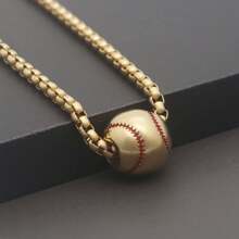 1 Stück-Baseball-Halskette aus 304L-Edelstahl für Männer und Frauen, Baseball-Zubehör für Schmuck