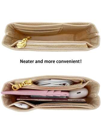 1 Mini Storage Bag Portable Travel Storage Bag Mini Bag Organizer Lined Pocket Insert Tote Bag Organiser School Supplies Teacher Gifts Back To School Teacher Accessories