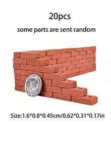 Tỉ Lệ 1:16 Xây Dựng Mô Hình Viên Gạch Mini Thu Nhỏ Thực Tế Gạch Cho DIY Micro Phong Cảnh Ngôi Nhà, 20 Chiếc - Nhiều màu - Xem 7