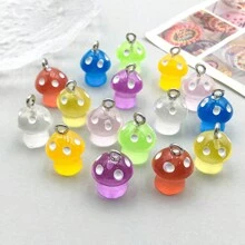 6入組（隨機顏色）可愛蘑菇造型珠子，適用於DIY手鍊、項鍊和耳環 - 樹脂蘑菇 - 查看 17