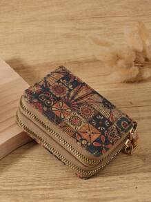 Ví đựng tiền xu đa năng có khóa kéo đôi, đựng thẻ hình chữ, đựng nhiều loại thẻ, đựng thẻ tín dụng, đồ dùng học tập cho trường học, phòng ký túc xá, ví kiểu phương Tây cổ điển cho phụ nữ, ví cầm tay, ví nhỏ - Nhiều màu - Xem 4