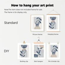 Set Of 3 Bohemian Navy Blue & Beige Abstract Geometric Line & Floral Wall Art Prints, Boho Botanical Geometric Shapes Print Poster, Medieval Print, Ideal Gift For Bedroom Living Room Hallway Wall Art, Wall Decor, Room Decor, Home Decor, Unframed,Canvas Gifts Birthday Graduation Coastal Decor Coastal Decor Beach Decor