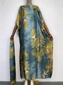 1 件女士真丝雪纺宽松印花轻质围巾披肩，适合防晒、休闲装和室内使用 - 一套馬來服披肩 - 查看 16