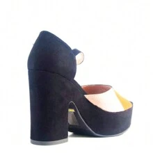 Quilted Retro Platform Heels - Black - View 5