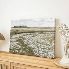 1PC Art Canvas Print Posters, Spring Landscape Oil Painting On Canvas Wall Art, Green Neutral Tone Artwork Wall Painting For Living Room Wall Decors, Bedroom Wall Decors, Office Kitchen Wall Decors, No Frames, Modern Posters For Room, Room Decoration Stuff, Home Decor ,Room Decor Aesthetic, Western Decor