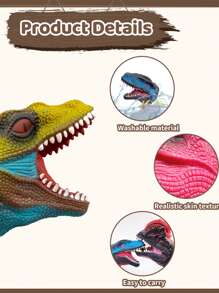 1pc Soft Rubber Dinosaur Hand Puppet Creative Teenager Stress Relief Toy (Random Style And Color) - Multicolor - View 5