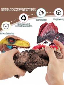 1pc Soft Rubber Dinosaur Hand Puppet Creative Teenager Stress Relief Toy (Random Style And Color) - Multicolor - View 2