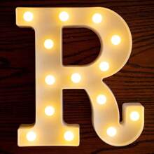 1 pieza de grandes letras luminosas, luces LED, 26 letras y 10 números, adecuado para propuestas de fiestas, cumpleaños, decoraciones de Navidad y otras escenas diversas - amarillo - Ver 46