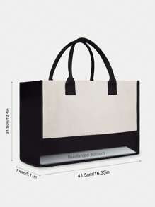 1 pieza Bolso de lona negro y blanco personalizable, sirve como bolsa de regalo y bolsa de almacenamiento, gran capacidad, adecuado para bodas, cumpleaños, playas y vacaciones, regalo ideal para mujeres, madres, maestros y amigos. Regalo personalizado, regalo de cumpleaños ideal (estilo de pañuelo opcional), se puede usar como mochila, mejor opción para el Día del Maestro - Blanco y Negro - Ver 8