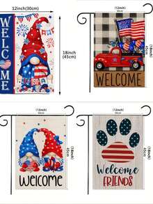 1面美國花園旗幟，慶祝紀念日假日戶外裝飾，適用於農舍和院子 - 彩色 - 查看 8