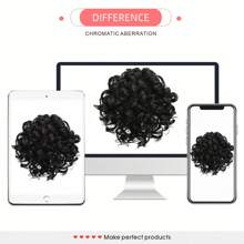 Extensión de cola de caballo corta y rizada para moño desordenado con cordón elástico para mujeres con cabello fino, fibra sintética de alta temperatura de 80g para piezas para el cabello flojo