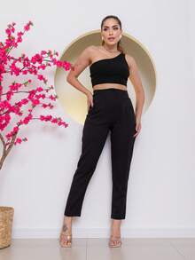 Women Pants - 黑色 - 查看 4