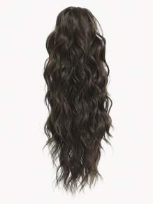 18" Ponytail Extension Claw Long Multi Layered Hair Fluffy Thick Water Wave Hair Jaw Clip In Fake Pony Tails Fake Hair Soft Natural Looking Synthetic Hairpiece For Women Dark Chocolate Brown Hair Extensions - Dark Brown - 查看 3