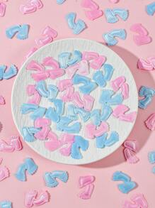 100 piezas de confeti con forma de pies de bebé en resina para decorar la mesa en baby shower o fiesta de cumpleaños de bebé niña o niño, decoraciones y regalos para la celebración familiar - polvo azul - View 3