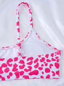 Tween Girl Cute Leopard Print Two-Piece Bikini Set - Multicolor - View 4