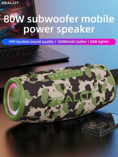 ZEALOT Zealot S87 ポータブルワイヤレス 80W スピーカー、IPX6 防水