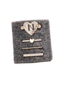 4pcs/ Set Of Golden Heart Letter Set Strap Decorative Charm Pendant Suitable For Smartwatch Strap Accessories Suitable For Watch Band Series As A Gift For Students Returning To School