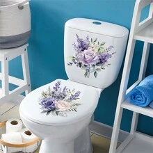 2pcs Lavender Hyacinth Flower Decal Stickers, Waterproof Bathroom & Toilet Wall Decor,Stickers,Wall Decal, Vinyl Decal For Home Decorations,Spring Decoration Items Refresh Your Home,Rama Decoration Stickers Gifts Birthday Graduation