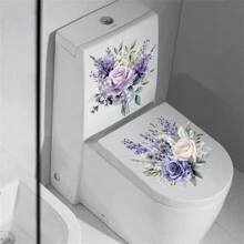 2pcs Lavender Hyacinth Flower Decal Stickers, Waterproof Bathroom & Toilet Wall Decor,Stickers,Wall Decal, Vinyl Decal For Home Decorations,Spring Decoration Items Refresh Your Home,Rama Decoration Stickers Gifts Birthday Graduation