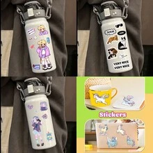 4 Phong Cách 8 Tờ/Gói Họa Tiết Cô Gái Hoạt Hình Chó Mèo Rainbow Pony Graffiti Miếng Dán Hoạt Hình Handmade Chống Nước Xếp Hình DIY Dán - Nhiều màu - Xem 5