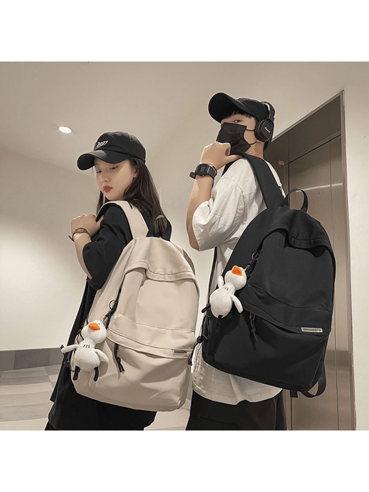 1pc Mochila Universitaria Ligera Casual Daypack Mochila Universitaria Portátil para Hombres Mujeres Mochila de Viaje Resistente al Agua para Mochila Deportiva para Mujeres - Negro - Ver 1