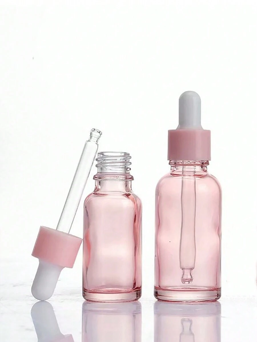 3件装精油瓶玻璃滴管精华分装瓶，化妆品分装混合瓶空瓶刻度滴管瓶5ml-100ml试剂眼药水玻璃香薰液瓶旅行分装瓶，滴管瓶可填充5-100ML化妆品容器滴管瓶精华瓶化妆品瓶样品分装瓶玻璃化妆品瓶学校学校用品节日露营节日必需品度假配件迷你女士香水男士香水海滩 - 粉色 - 查看 1