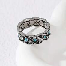 1 件复古个性化凯尔特狼图腾男士戒指/街头时尚嘻哈酷炫戒指 - 銀色 - 查看 1