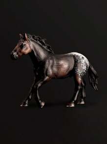 Wildlife Model Set With Simulated Animals - Horse Set With White Horse, Arabian Horse, Jockey And Mare Figurines - For Decoration, Dollhouses, And Farm Play (Partially Random)