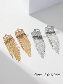 2件套优雅链条流苏长耳环，适合女性约会、派对、母亲节礼物 - 金黃色 - 查看 5