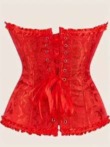 Top moldeador sin costuras de estilo vintage con jacquard para mujer, top tubo sexy con soporte de busto de estilo corset