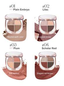 Bảng phấn mắt 4 màu Judydoll, Bộ sưu tập hoa cam, Tông màu đất lì, Thân thiện với người mới bắt đầu, Sắc tố cao, Sản phẩm mới độc đáo, Quà tặng lý tưởng cho bạn bè, bạn gái, Ngày lễ tình nhân - #02 Tử đinh hương - Xem 3