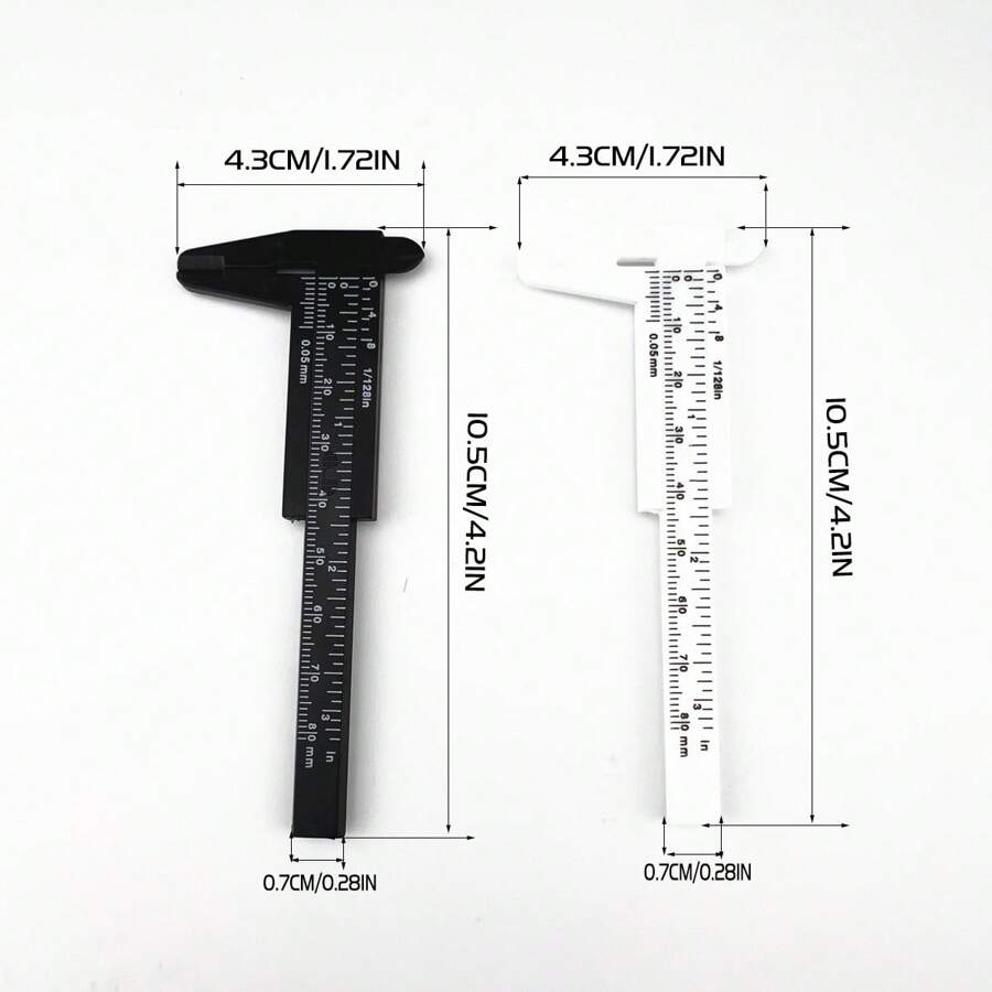 Plastic Vernier Caliper, High-Precision Miniature 80mm Dipstick Ruler ...