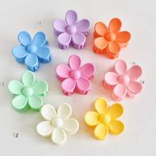 8 Stücke/Set Damen süße Candy-Farbe matte Blumen-förmige Kunststoff Haarspangen, geeignet zum Stylen von Dutt-Frisuren, für den Alltag, als Geburtstagsgeschenk und zum Ausgehen, Haarklammer, Haarklemme, Haarspange