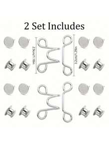 2 Sets Reusable And Adjustable Jean Buttons With Waistband Clips For Tightening Pants And Skirts