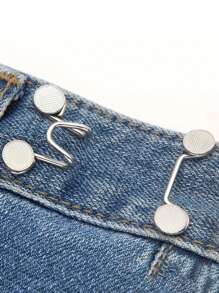 2 Sets Reusable And Adjustable Jean Buttons With Waistband Clips For Tightening Pants And Skirts
