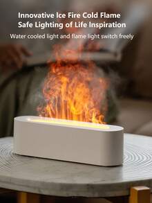 1入組150毫升火焰香薰機，香薰機精油加濕器，空氣加濕香薰機，帶有定時功能、7種火焰顏色的USB桌面加濕器 - 黑色 - 查看 5