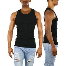 ToBeInStyle Men's Pack Of 3 Long Muscle Tank Top Workout A-Shirt