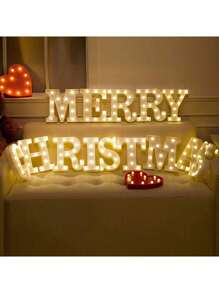 1 pieza de grandes letras luminosas, luces LED, 26 letras y 10 números, adecuado para propuestas de fiestas, cumpleaños, decoraciones de Navidad y otras escenas diversas - amarillo - Ver 3