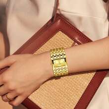 YaLaLuSi 2024 New Arrival Luxury Square Quartz Watch For Women With Crystal Rhinestone, Water Resistant & Perfect For Daily Wear, A Deluxe Gift For Women Or Mother's Day