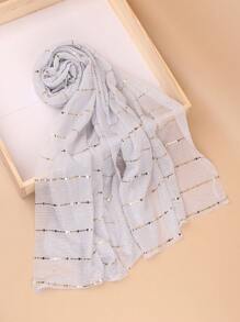 女士亮片蕾丝网纱闪亮奢华头巾围巾日常围巾披肩派对配饰女士秋冬