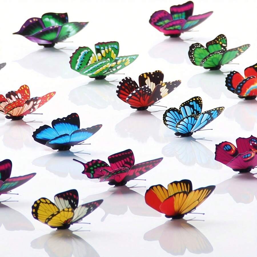 10 Stück, Dekorative Künstliche Schmetterlinge, Einlagige Kunststoff-schmetterlinge
