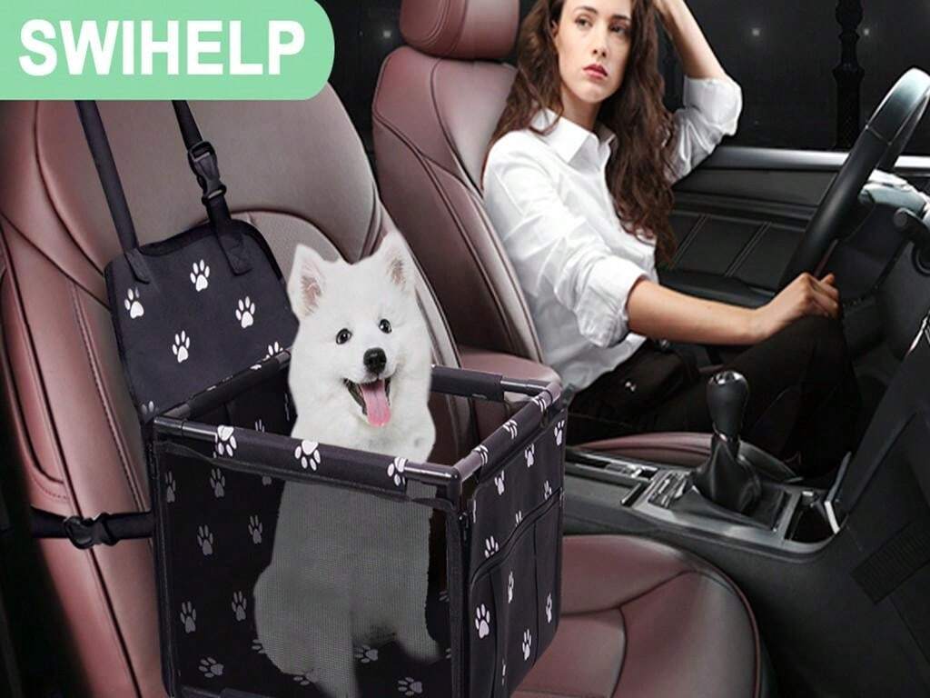 SWIHELP Dog Seat Puppy Portable Pet Booster Doggy Car Seat With ClipOn