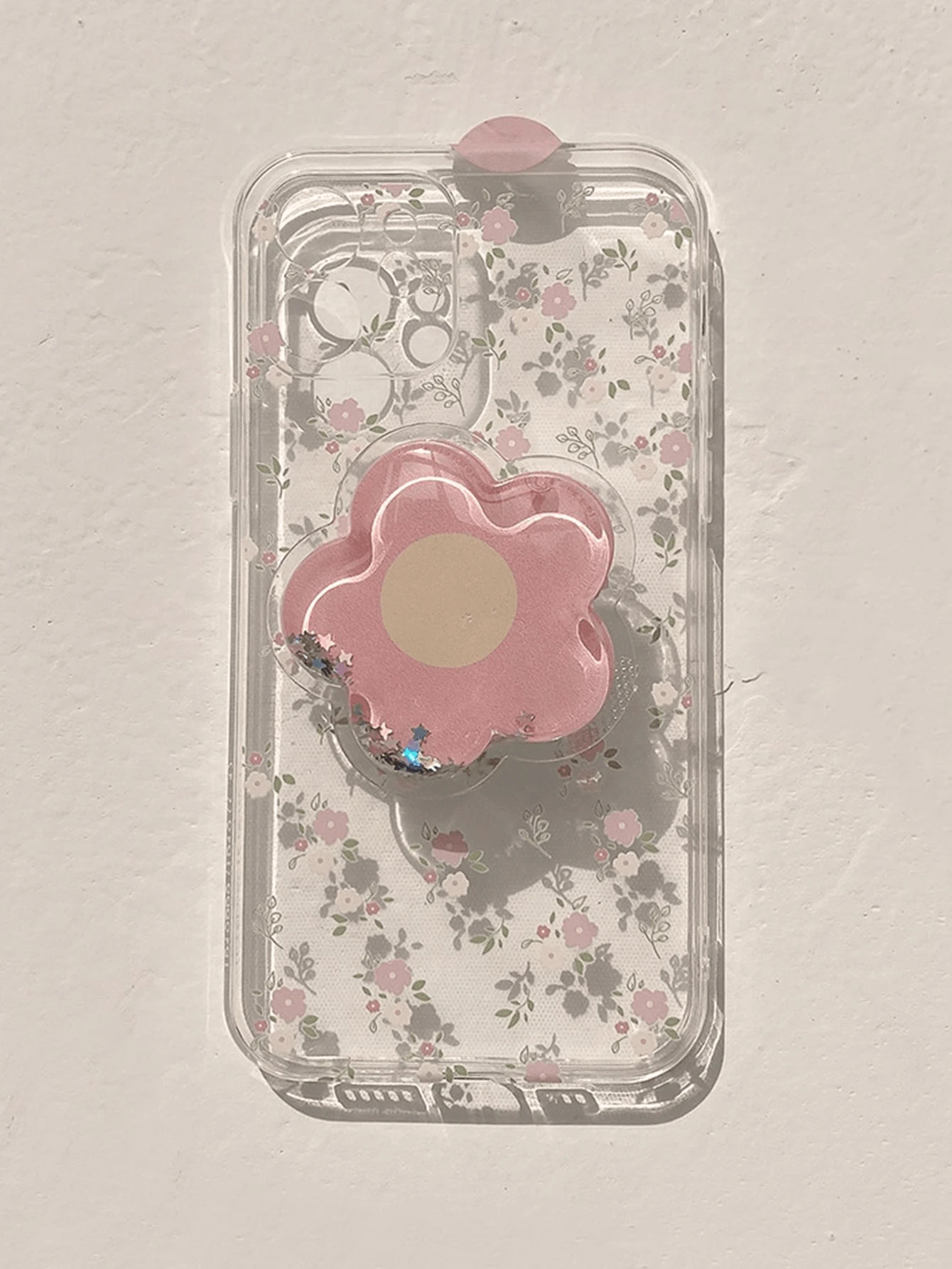 1pc Artistic Ditsy Floral Phone Case With Flower Stand