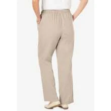 Woman Within Women's Plus Size Petite Drawstring Denim Wide-Leg Denim Pant - 石洗邊框 - 查看 2