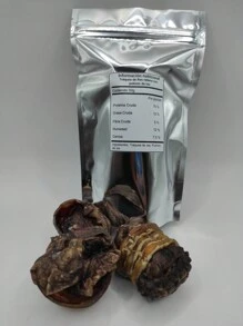 Premio para perro deshidratado Tráquea de res rellena de pulmón de res - Marrón Chocolate - Ver 2