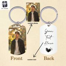 Customized Photo Engraved Keychain, Double Sided Picture And Text Keychain, Anniversary Gift For Him/Her, Birthday Or Anniversary Gift For Boyfriend/Girlfriend
