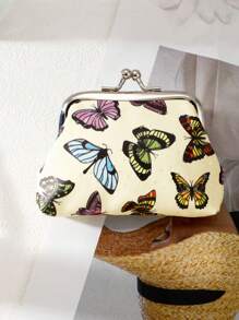 1 chiếc ví da PU mini đựng tiền xu, đựng những vật dụng cần thiết hàng ngày như tiền xu, tiền giấy, thẻ ngân hàng và giấy tờ tùy thân, có họa tiết bướm và thiết kế khóa cài, thời trang và tiện dụng cho ngày lễ tình nhân - Nhiều màu - Xem 14